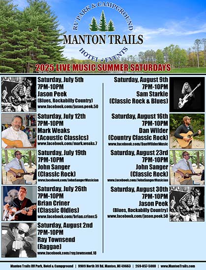 2025 Manton Trails Summer Music Schedule